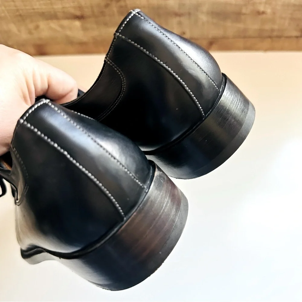 NWT $950 Nordstrom Santoni Men's Black Leather Shoes